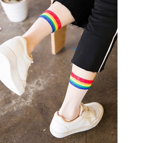 Rainbow Pride Transparent Socks, NEW - Picture 4 of 6